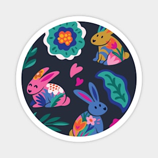 Floral bunnies Magnet